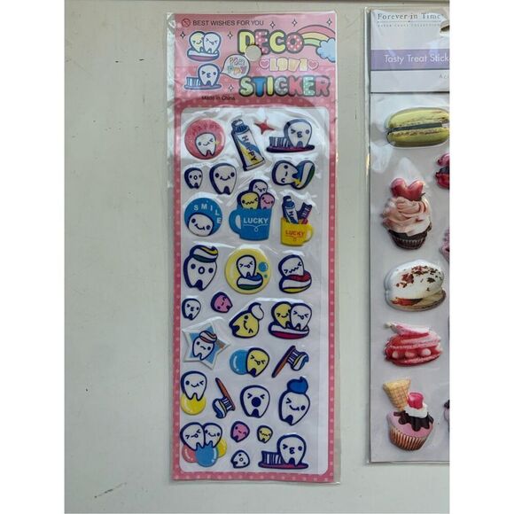 Scrapbooking PUFFY STICKERS Sweets Treats Crafting-Lot of 5 Packs-NEW School/Art - Picture 6 of 7